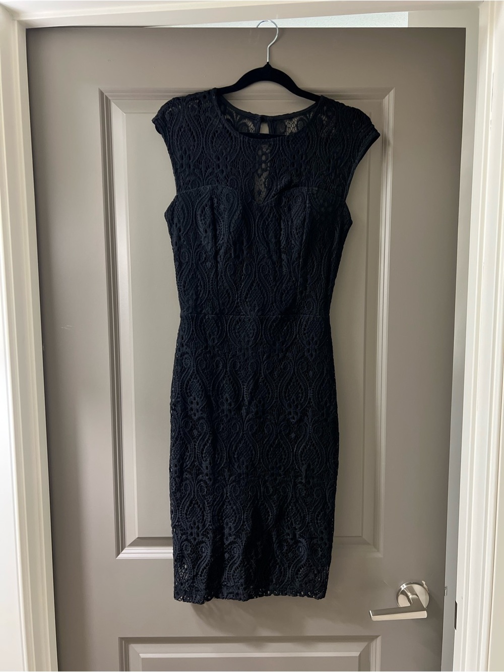 Mystic Black Lace Midi Dress